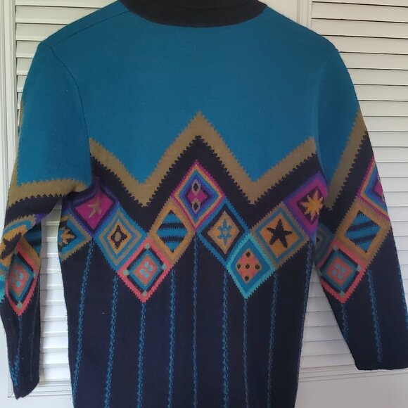 Vintage Italian Wool Turtleneck Sweater S - Picture 2 of 3